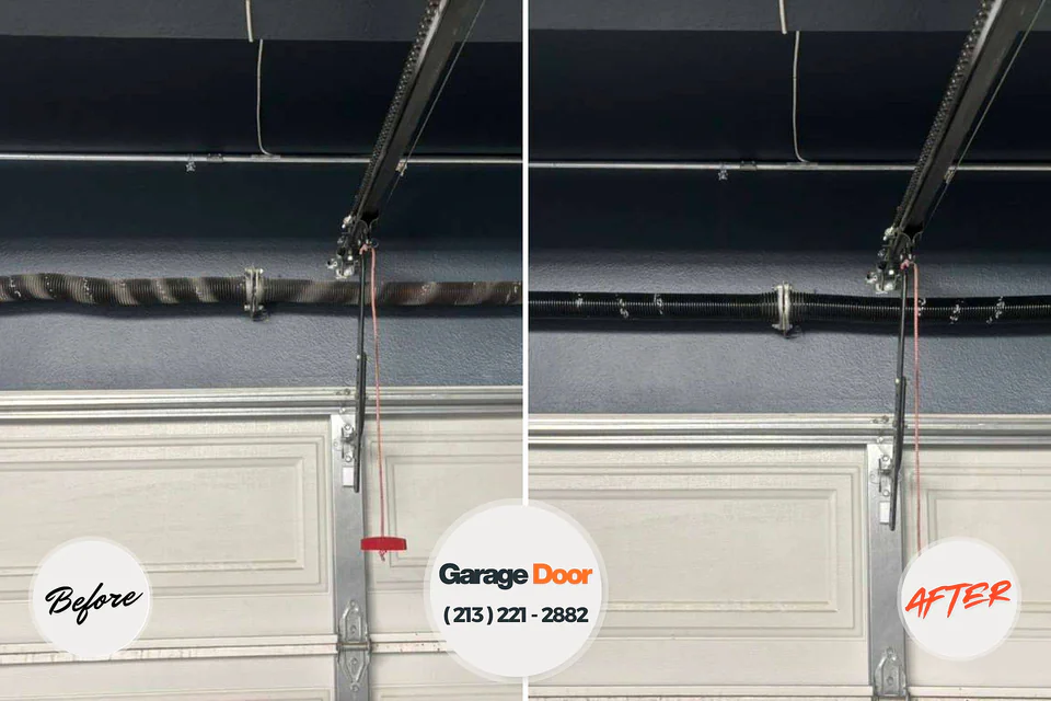 Before and after: garage door repair Graham, NC